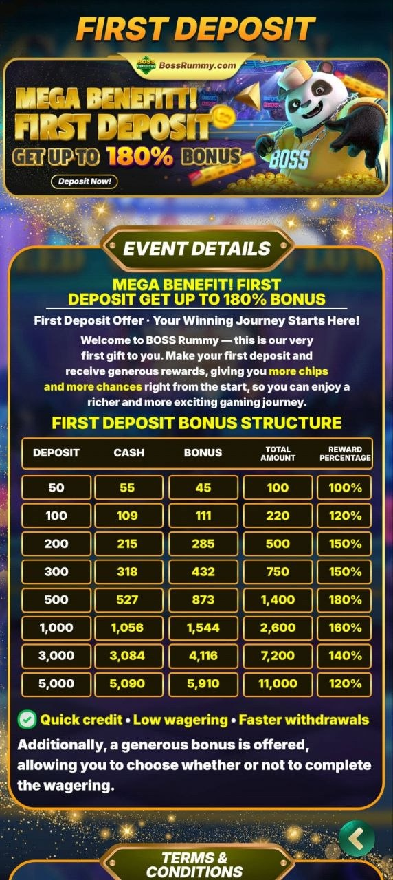 Boss Rummy reward screen